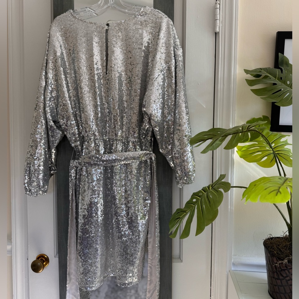Anthropologie Lisabette Sequins Mini Dress New Year's Eve Cocktail Barbiecore - Picture 8 of 14